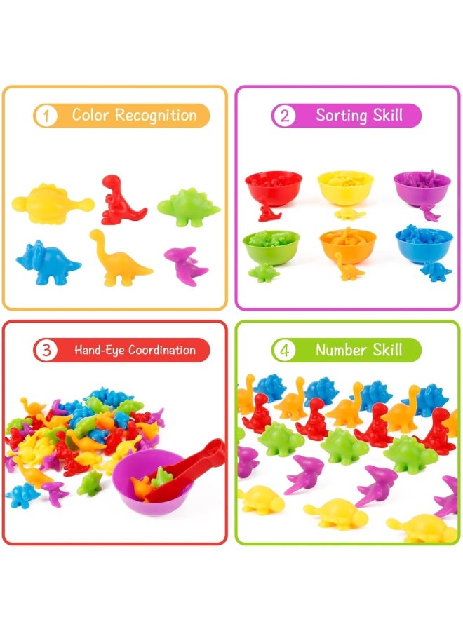 SnuzzleMart  dinosaur-shaped counting/sorting toys Sensory Silicone Suction Fidget Toy Set – 8 Pieces - Image 4